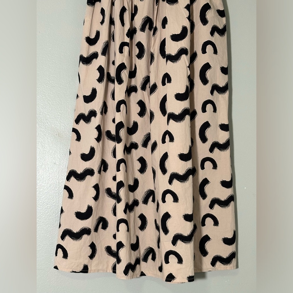 A New Day Women’s XS Strapless Smocked Tube Top Midi Sun Dress, Cream & Black - Picture 5 of 11